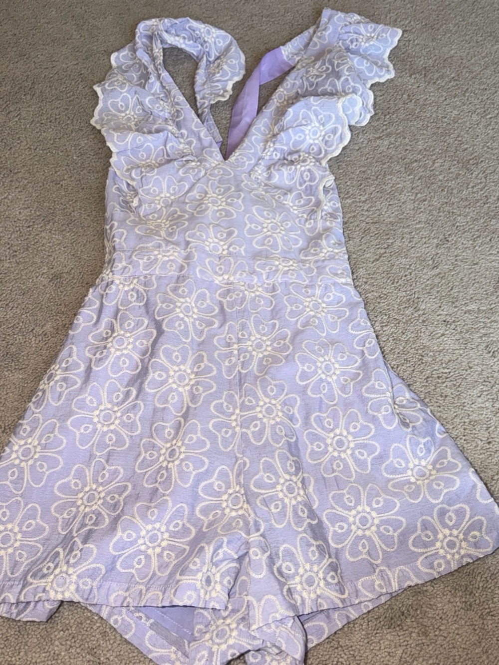 Kendall Lane Lilac Eyelet Romper